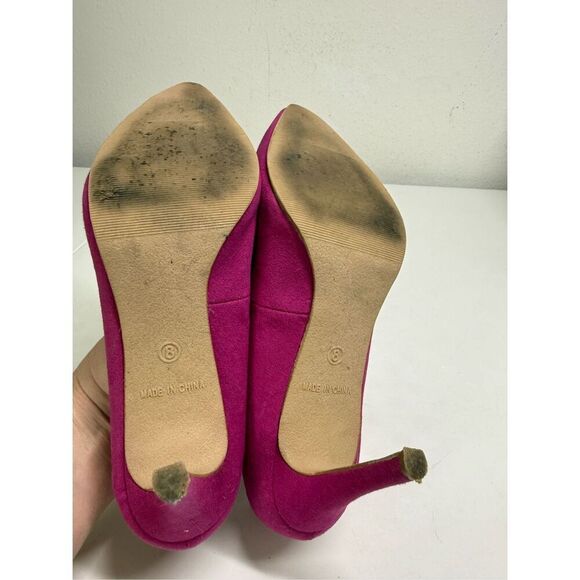 Old Navy Faux Leather Fuchsia Pumps Size 8 - Picture 4 of 11